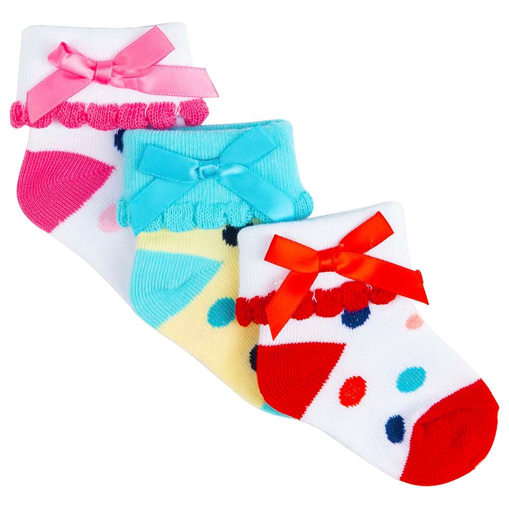 Night Angel Socks For Girls Pack Of 3 - Pink & Blue