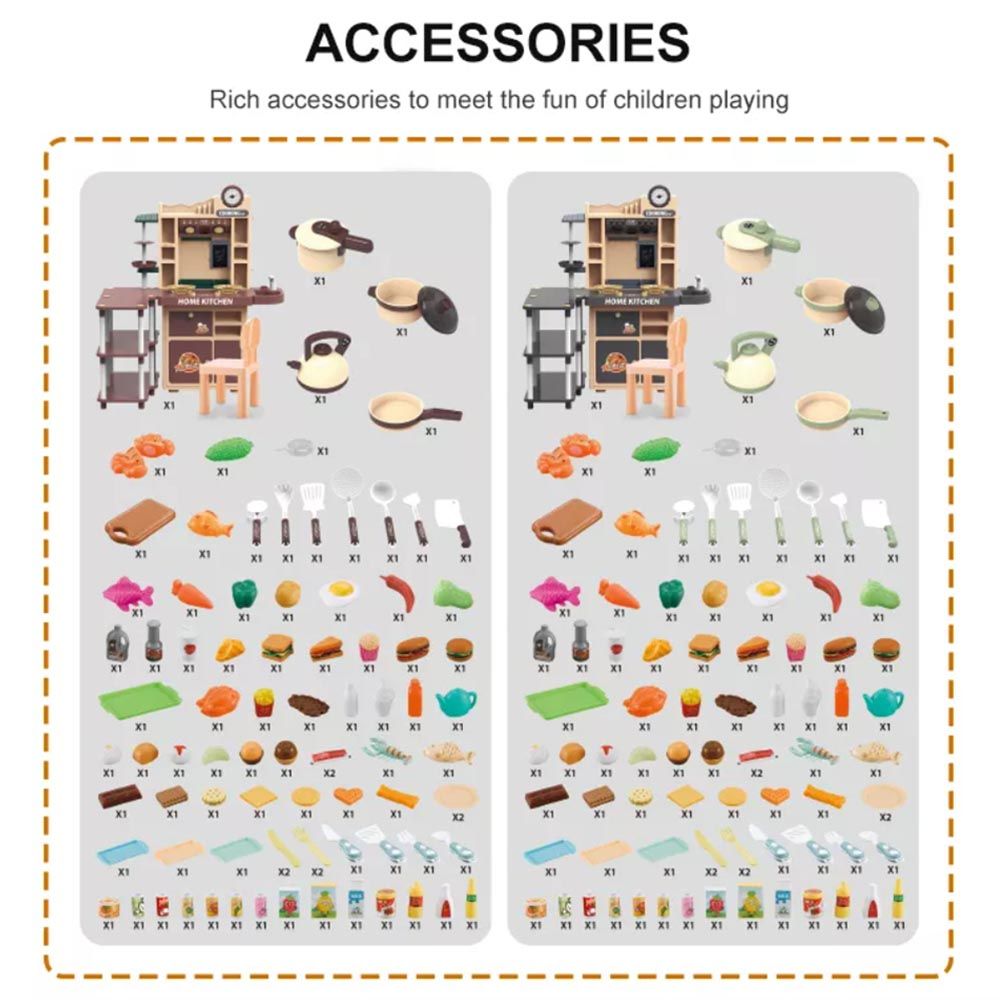 Beibe Good - Kitchen Playsets w/ 99 Accessories