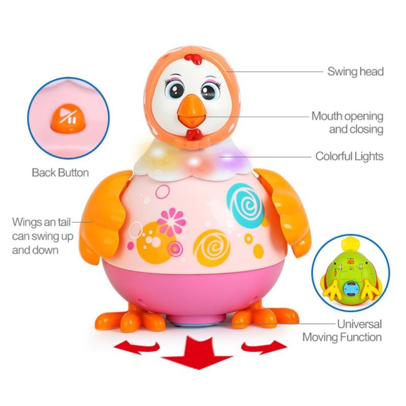 Hola - Baby Toys Dancing Hen Toy for 12+ m - Orange