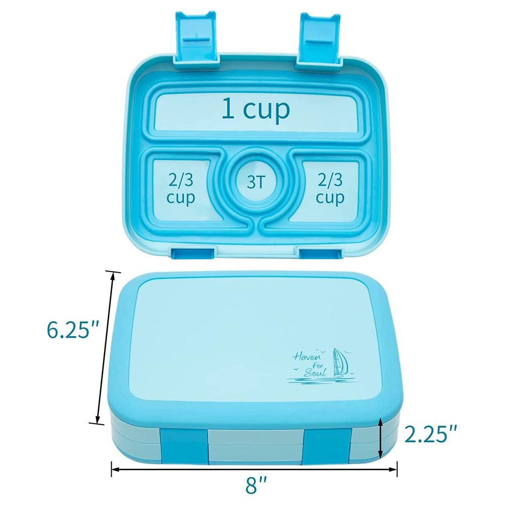 Little Angel - Portable Lunch Box w/ 4 Compartments - Blue