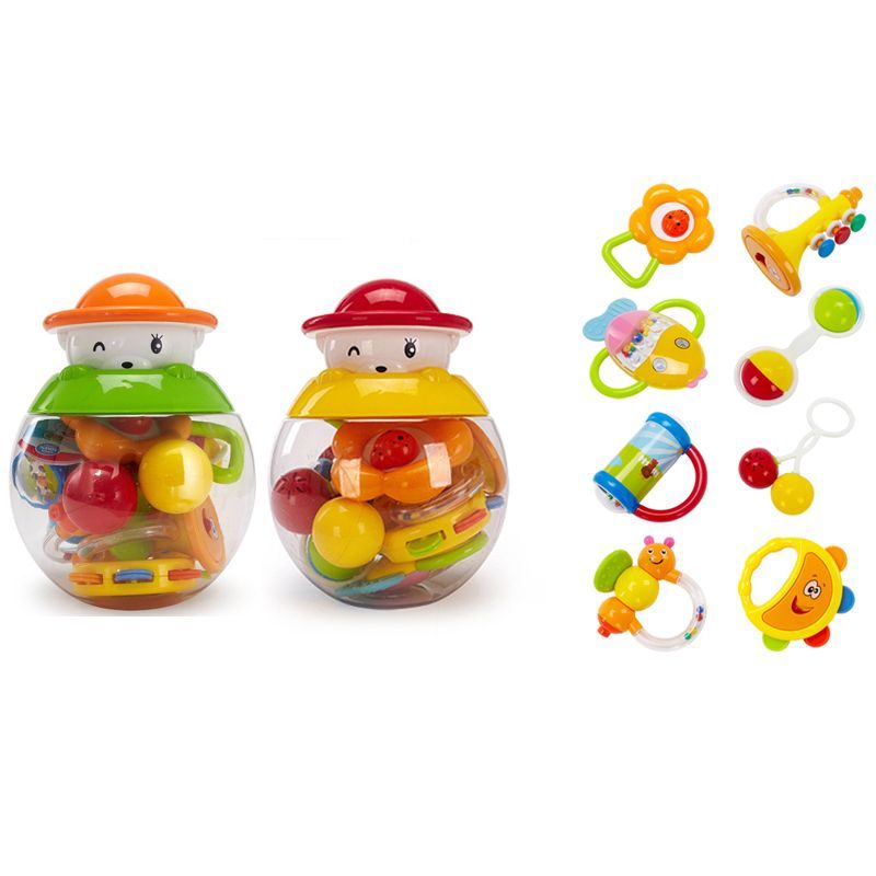 Goodway - Baby Rattle Toys 8 Pcs for 0+ Months - Orange