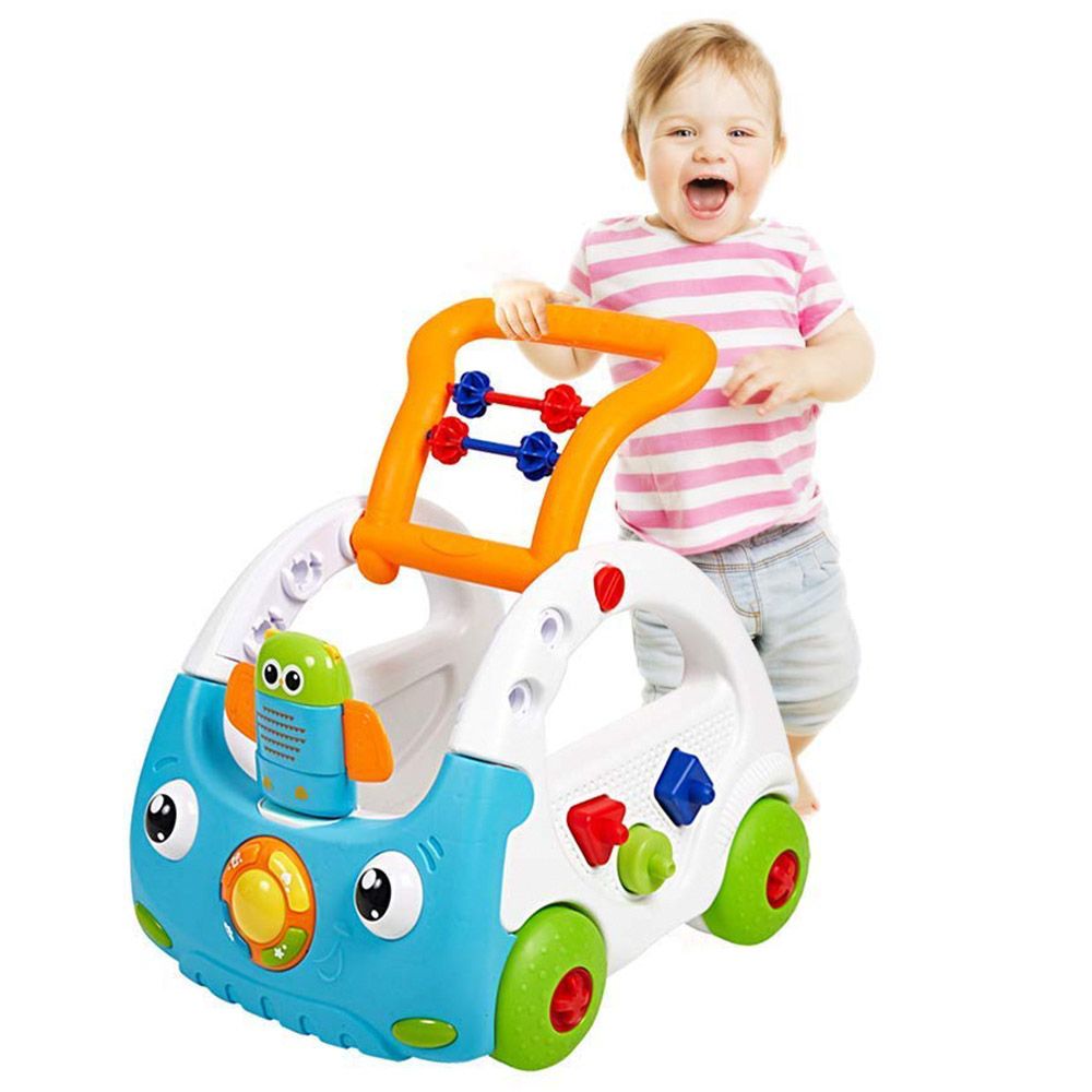 Little Angel - Baby Learning Walker 3-In-1 Activity Toy Car - Blue