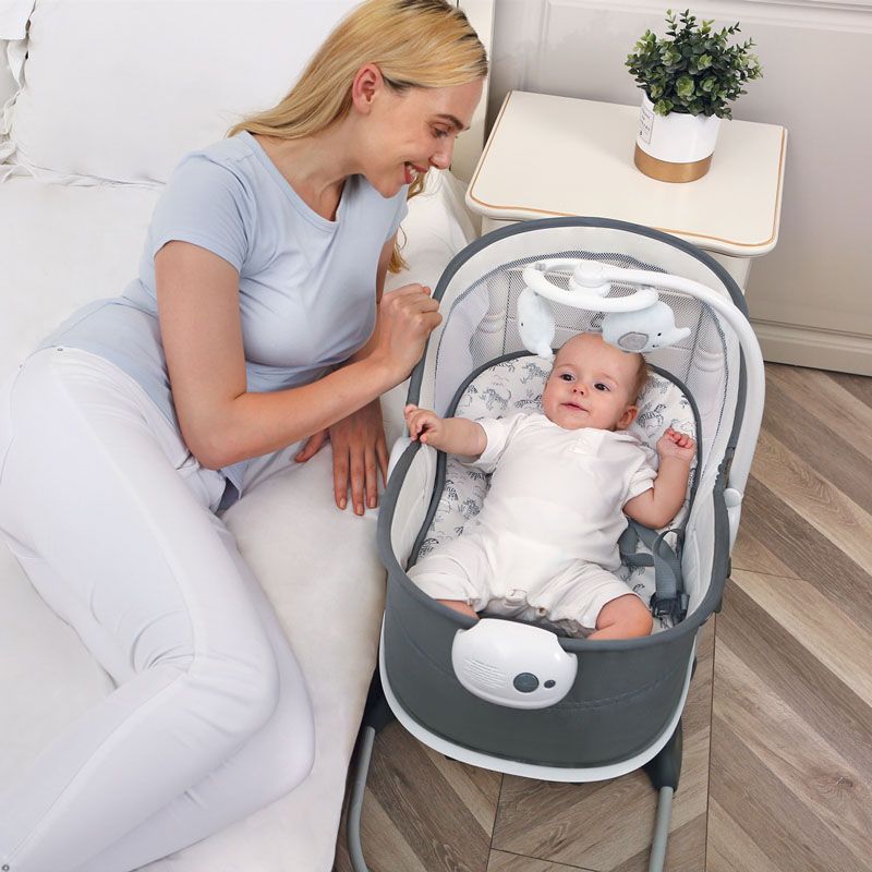 Mastela - Baby Bassinet And Rocker 6 In 1 For Newborn - Grey