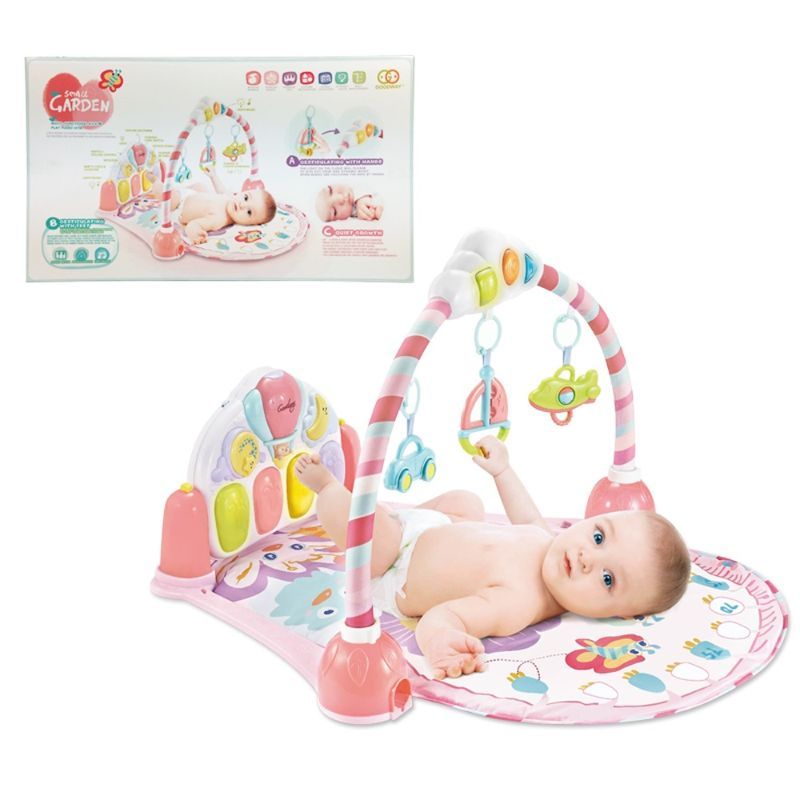 Goodway - Baby Play Gym With Piano Interactive Musical Activity Mat - Pink