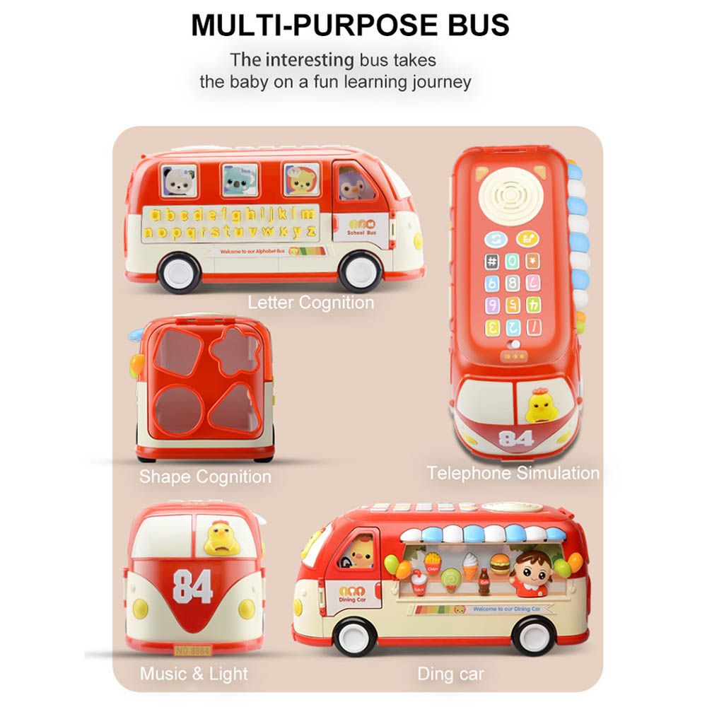 Goodway - Kids Toys Ice Cream Truck Musical Pretend Play Food Van - Red