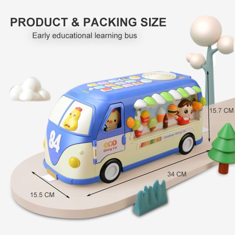 Goodway - Kids Toys Ice Cream Truck Musical Pretend Play Food Van - Blue