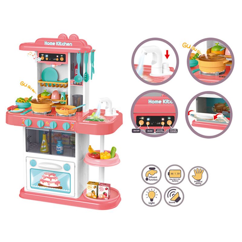 Beibe Good -  Kids Toys Kitchen Pretend Play 38pcs - Pink