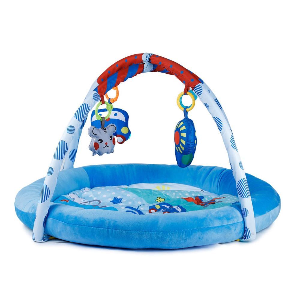 Little Angel - Baby Activity Gym Playmat & Hanging Rattle Toys - Blue