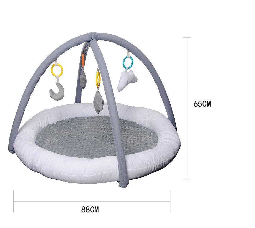 Little Angel - Baby Round Comfy Play Mat Activity Gym - Grey/White