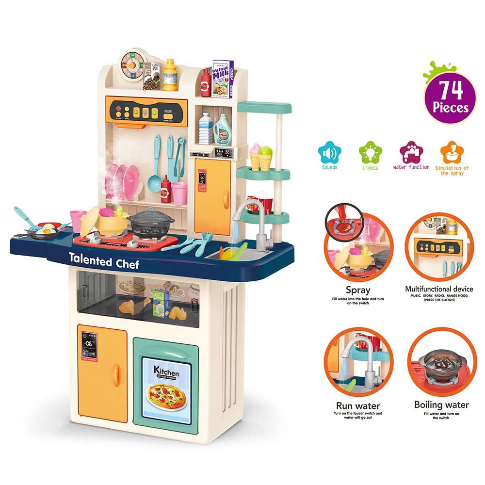 Little Angel - Kids Kitchen Toys With Light, Sound & Spray Playset