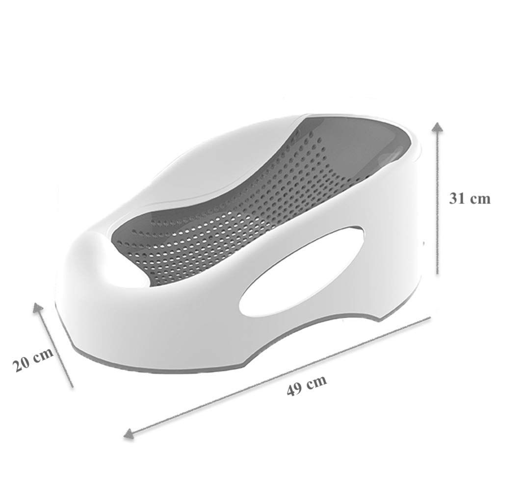 ليتل أنجل - مقعد استحمام معزز للأطفال حديثي الولادة من 3 إلى 6 أشهر - رمادي