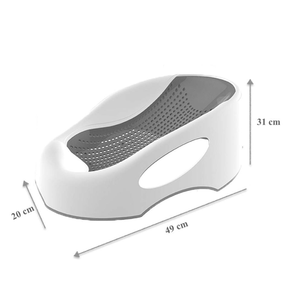 ليتل أنجل - مقعد استحمام معزز للأطفال حديثي الولادة من 3 إلى 6 أشهر - رمادي