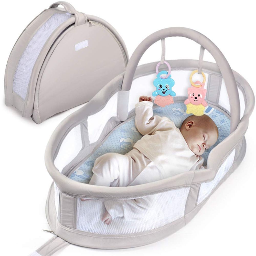 Little Angel - Baby Bed Foldable Bassinet for 3+ Months - Grey