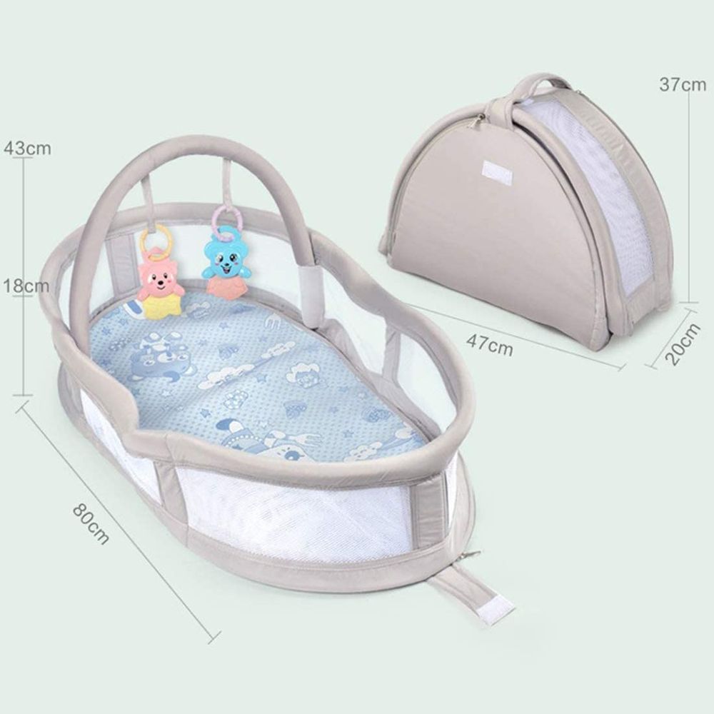 Little Angel - Baby Bed Foldable Bassinet for 3+ Months - Grey