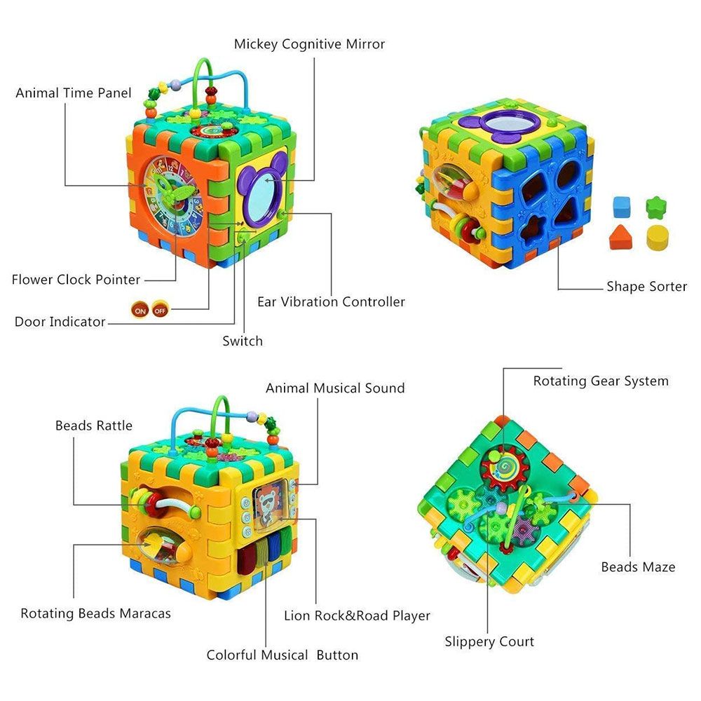 Goodway - Baby Activity Cube Educational Toy For Toddlers Fun Play