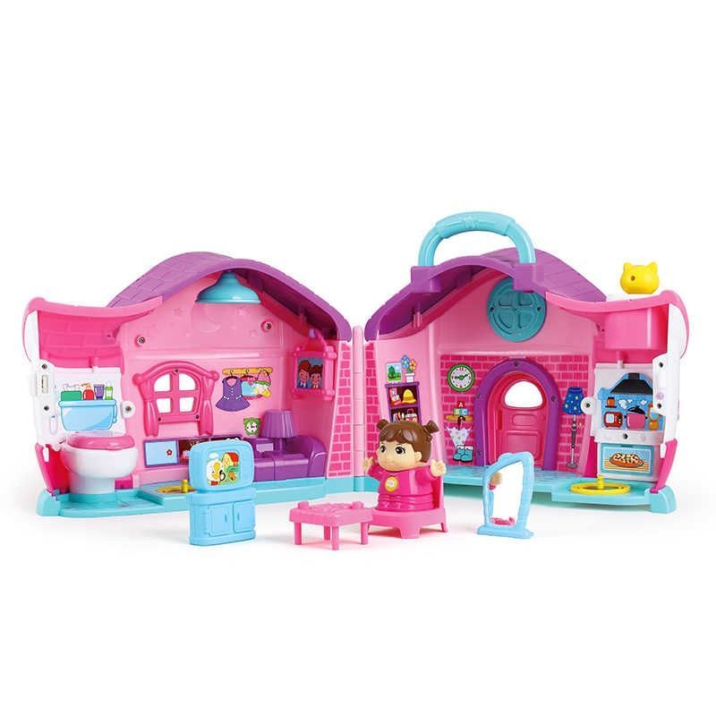 Hola Kids Toys Dollhouse Pretend Play for 3+ y - Pink