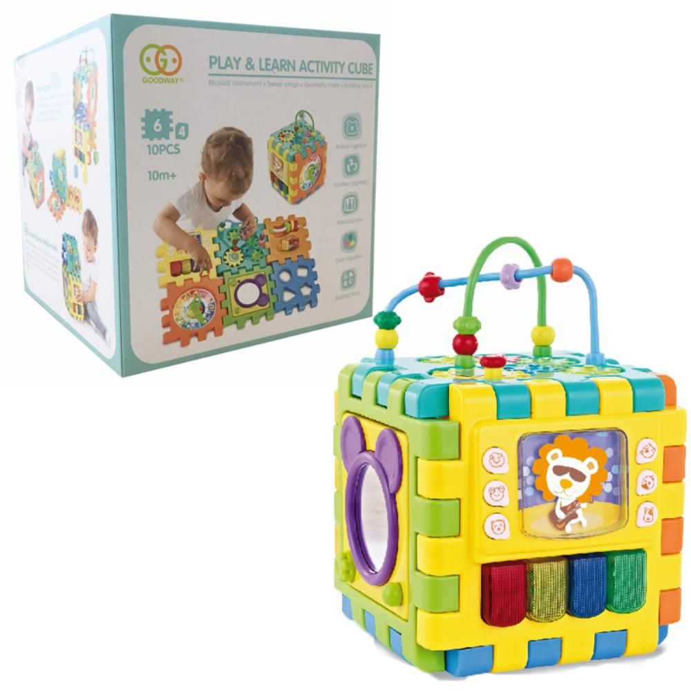 Goodway - Baby Activity Cube Educational Toy With Lights And Gears