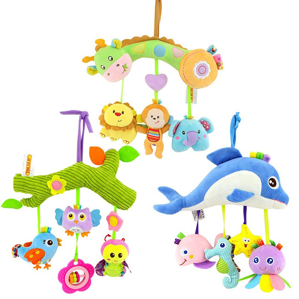 Little Angel - Baby Toys Hanging Rattle Soft Toy - Dolphin & Friends