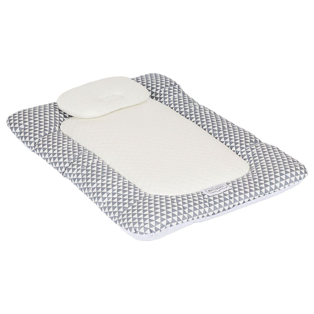 White&Grey - Baby Mattress With Pillow - Triangle