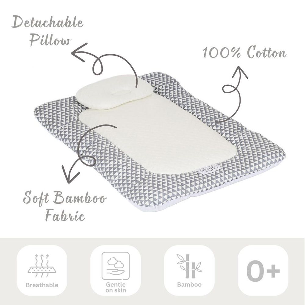 White&Grey - Baby Mattress With Pillow - Triangle