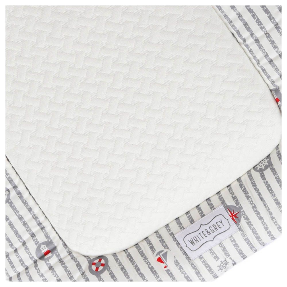 White&Grey - Baby Mattress With Pillow - Anchor