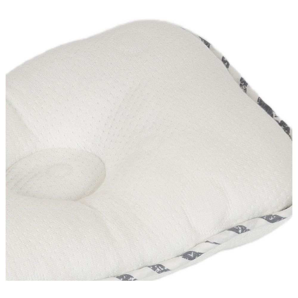 White&Grey - Bamboo Cushioned Baby Pillow - Anchor Stripes