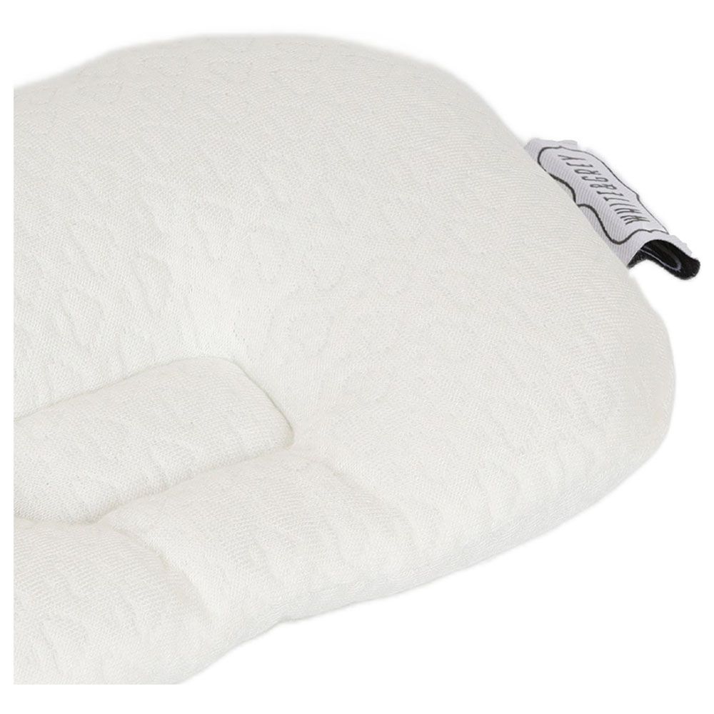 White&Grey - Bamboo Cushioned Baby Pillow - Heart Pattern