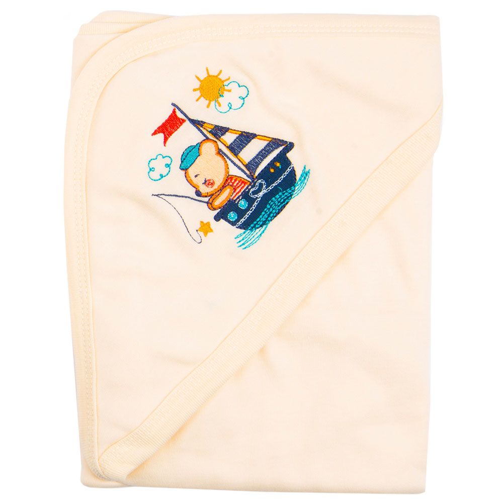 Night Angel - Boat Baby Hooded Blanket - Cream