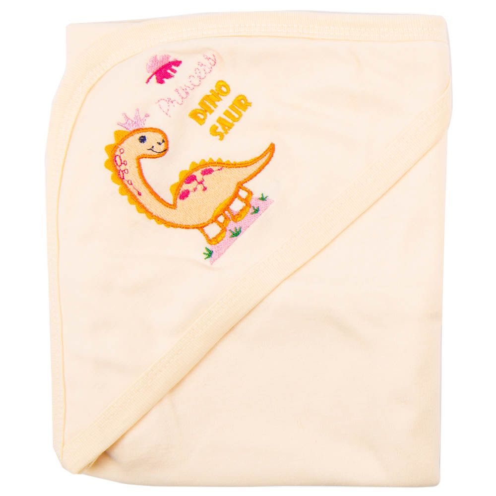 Night Angel - Princess Dinosaur Baby Hooded Blanket - Cream