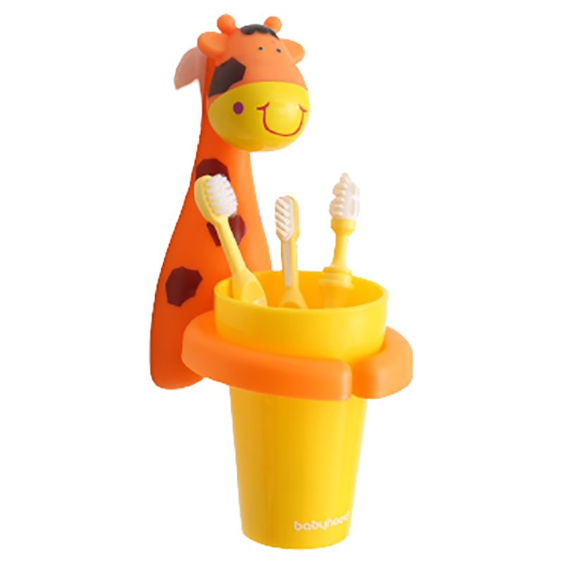 Little Angel - Kids Cute Animal Toothbrush & Cup Holder - Giraffe