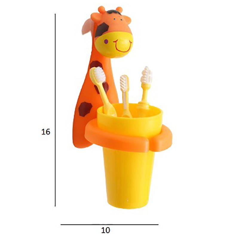 Little Angel - Kids Cute Animal Toothbrush & Cup Holder - Giraffe