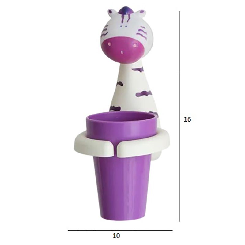 Little Angel - Kids Cute Animal Toothbrush & Cup Holder - Zebra