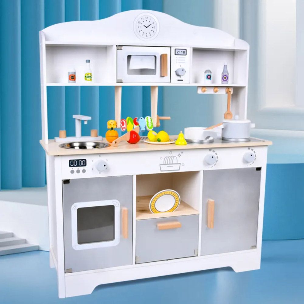 Little Angel - Kids Japanese Wooden Kitchen Toy Role Playset - White