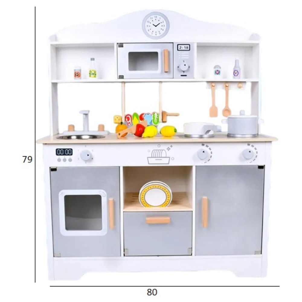 Little Angel - Kids Japanese Wooden Kitchen Toy Role Playset - White