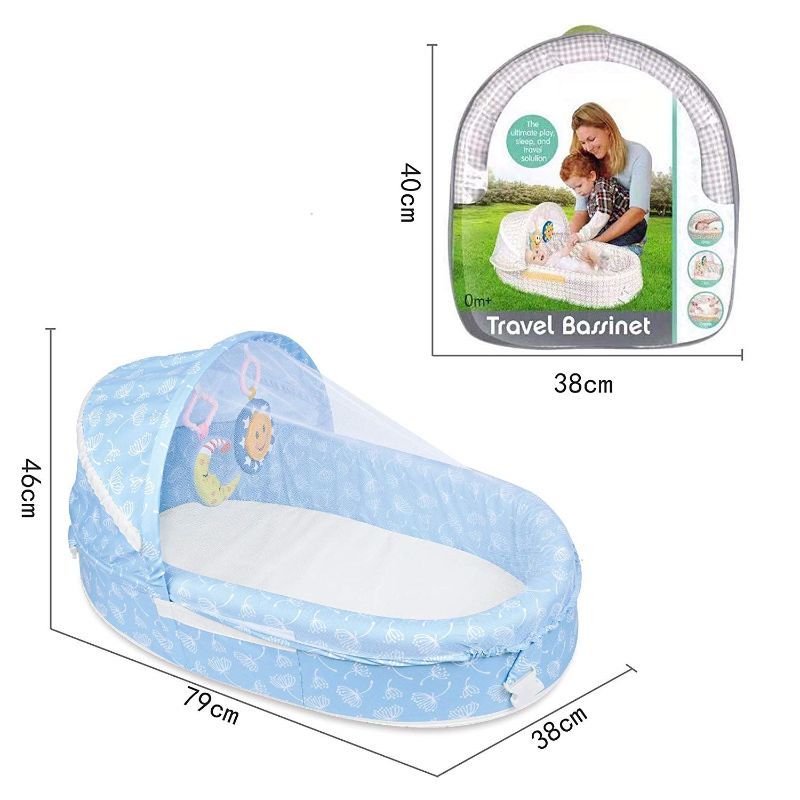 Little Angel - Baby Sleeping Bassinet Baby Bed - Blue_3m