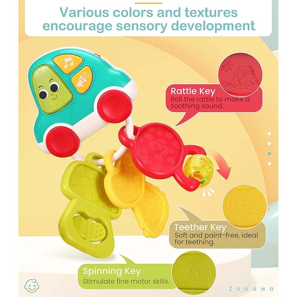 Hola - Baby Rattle Teething Car Toy W/Music for 3+ m