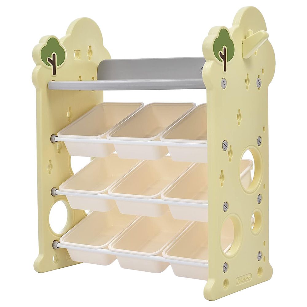 Little Angel - Toys Organizer Cabinet With 9 Bins & Hook - Green