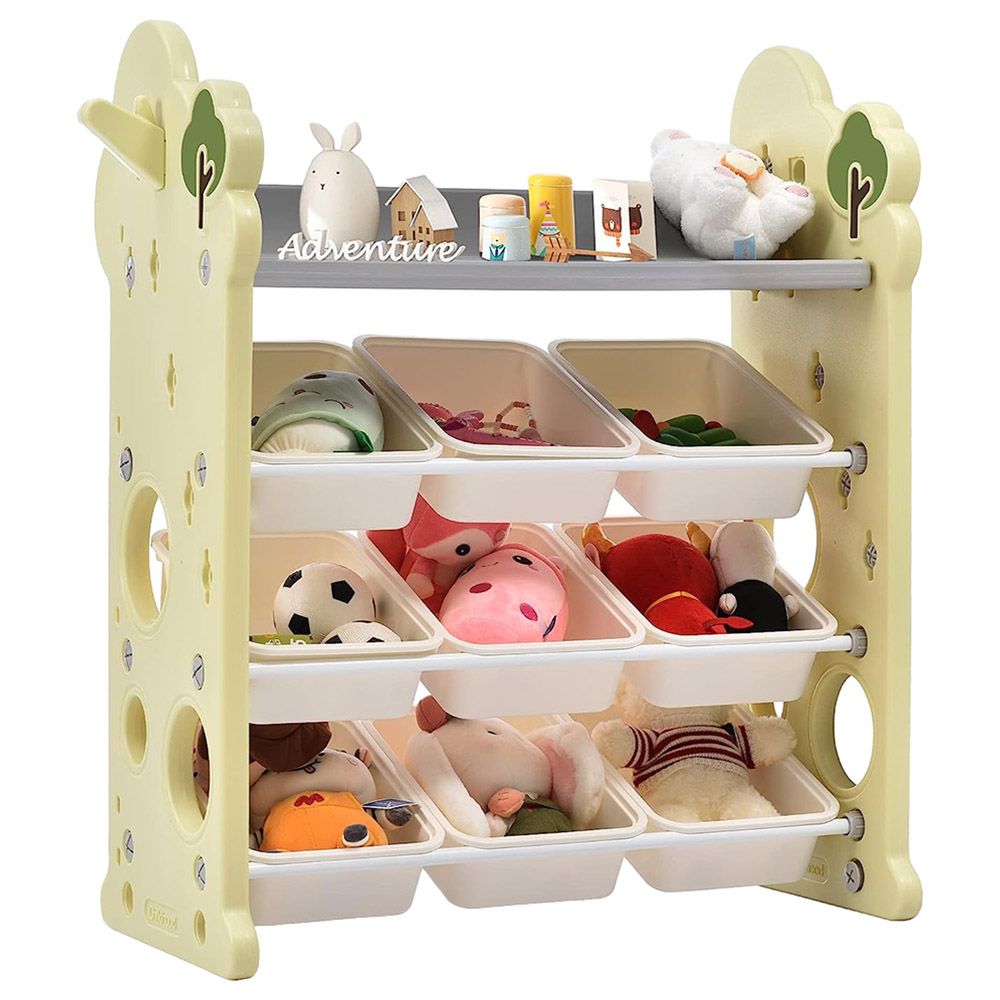 Little Angel - Toys Organizer Cabinet With 9 Bins & Hook - Green