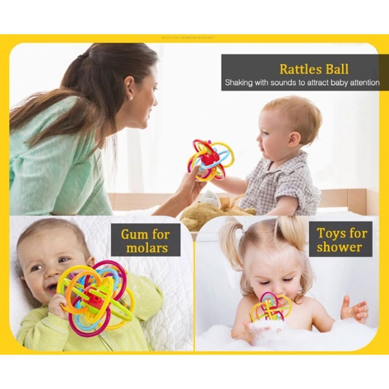 Goodway - Baby Teething Rattle Toy - Colorful Sensory Toy For Newborns