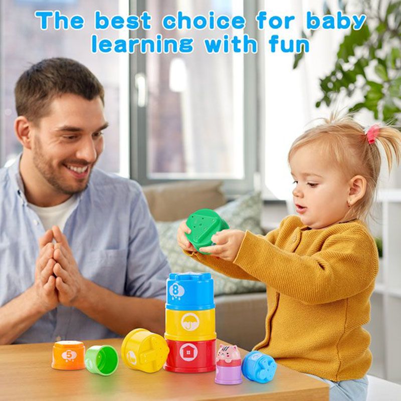 Goodway - Baby Stacking Cups Toy Colorful Educational Stacking Tower - Number