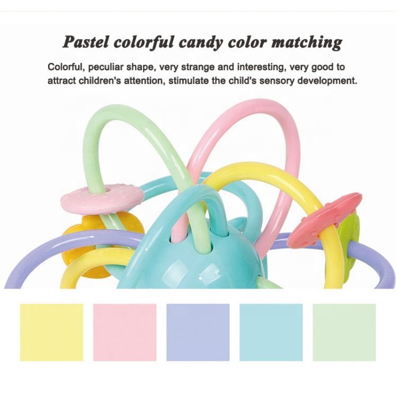 Goodway - Baby Teething Rattle Toy - Colorful Sensory Teether For Babies