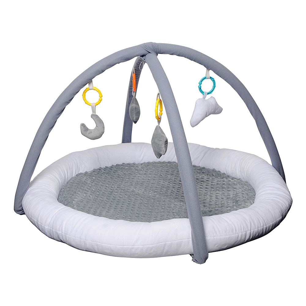 Little Angel - Baby Round Comfy Play Mat Activity Gym - Grey/White