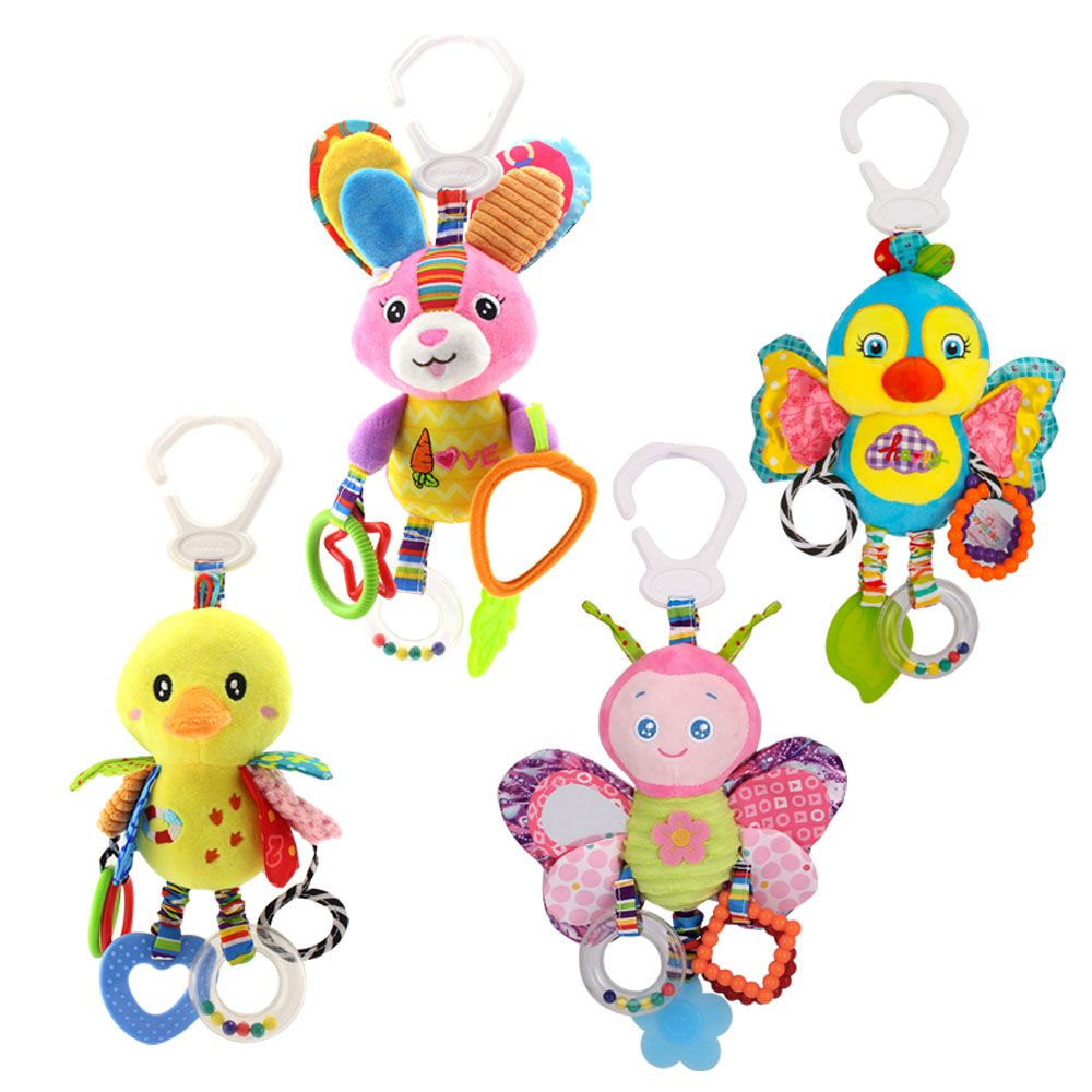 Little Angel - Baby Toys Hanging Rattle Soft Toy - Butterfly - Pink