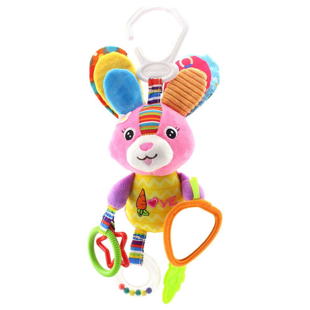 Little Angel - Baby Toys Hanging Rattle Soft Toy - Bunny - Pink