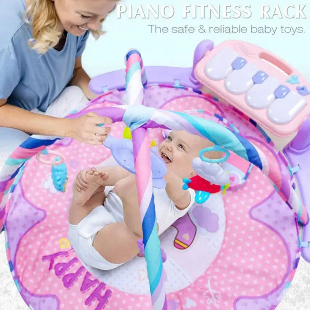 Huanger - Baby Round Gym Playmat w/ Music - Pink