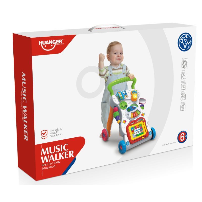 Huanger Baby Walker Toys W/Light & Music for 9+ Months White