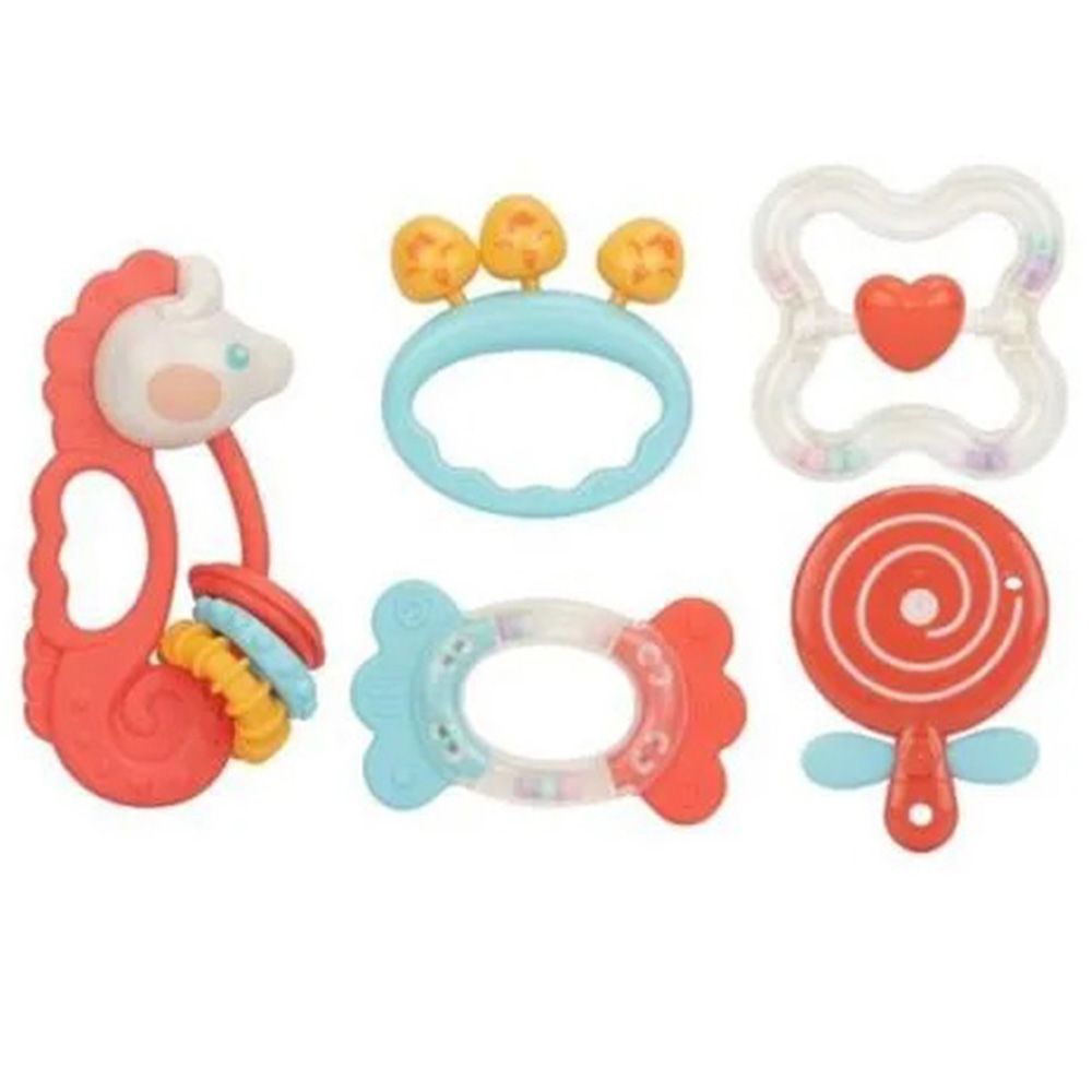 Huanger - Baby Rattle Sensory Teether 5 Pcs for 3+ Months 