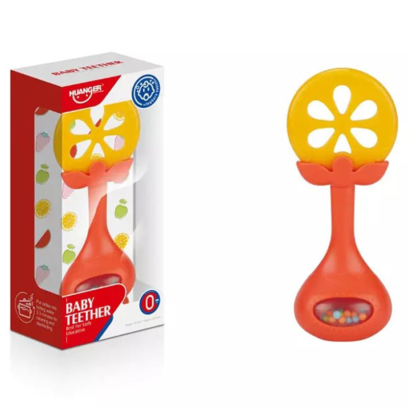 Huanger - Baby Rattle Fruit Shape Teether - Orange