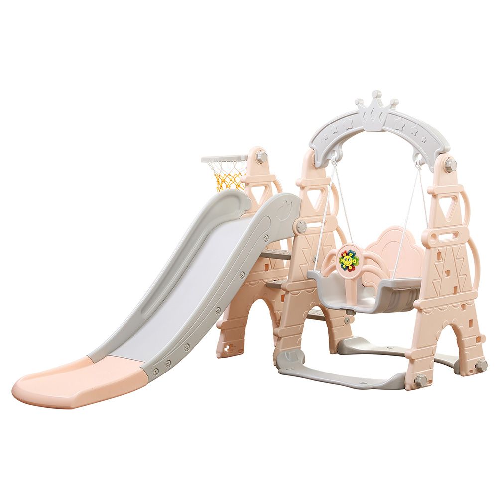 Little Angel-Kids Slide And Swing 3-In-1 Activity Playset