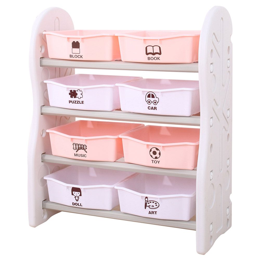 Little Angel-Toy Storage Organizer W/ Bins For Kids Room-Pink